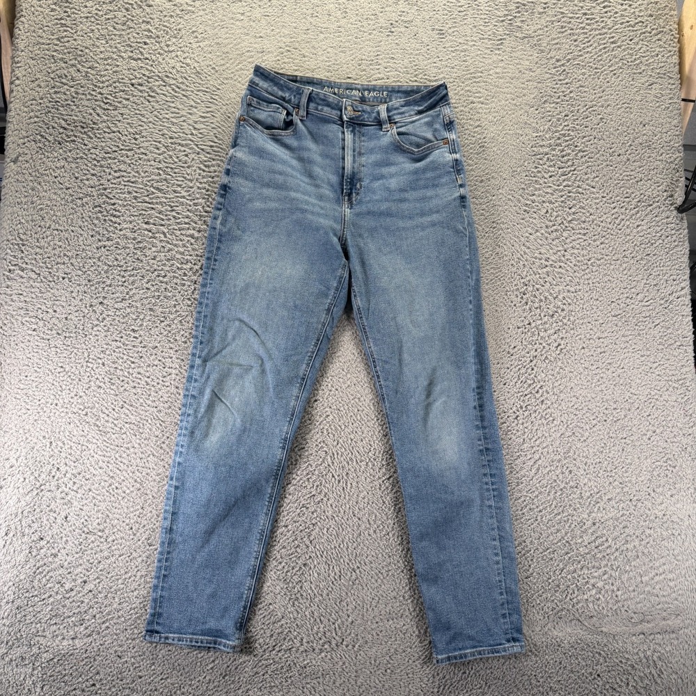 American Eagle Outfitters Jeans Womens 8 Blue Cotton Denim Mom Faded Stretch